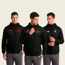 Jaqueta Corta Vento Masculina Mcds Automotiva C/ Capuz Bolso e Ziper Academia,Lazer ,Esporte