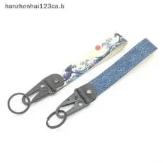 HAN Japonês Carro Chaveiro Náilon Transferência Térmica Cinta Cordão Modificado Auto Pingente Chave Corda N