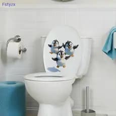 Fstyzx Engraçado Dos Desenhos Animados Pinguim Tampa Do Vaso Sanitário Stiers À Prova Dwaterproof Água Auto Adesivo DIY