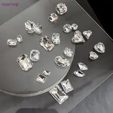 [maoting] 5 Pcs Brilho Afiado Diamante Nail Art Strass Joias Decoração Mix Transparente Branco Prego Encantos Enfeites [