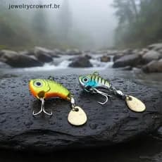 Isca De Pesca De Metal VIB 5 Peças Colher Giratória Conjunto De Afundamento De Artificial Para Viagens Diurna E Noturna