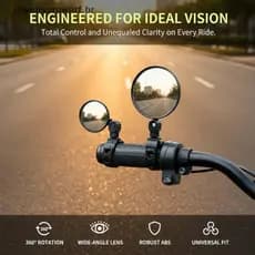 Conjunto Completo De Espelho Retrovisor Para Bicicleta , Rotação De 360 Graus , 2 Peças Segurança , Visibilidade Melhora