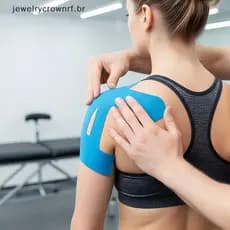 5 Unidades De Fita De Ombro Pré-Cortada Elástica Atlética Para Alívio Da Dor , Fisioterapia , Sessões Esportivas