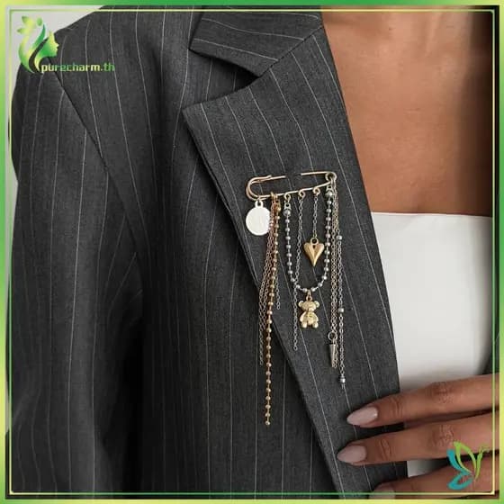 [Beleza] Broches De Corrente sel Para Homens E Mulheres , Personalidade , Joias Punk Multicamadas , Acessórios De Moda J