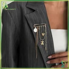 [Beleza] Broches De Corrente sel Para Homens E Mulheres , Personalidade , Joias Punk Multicamadas , Acessórios De Moda J
