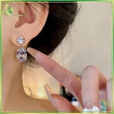 [Beleza] Brincos De Gota Da Moda Femininos Multicoloridos Strass Joias Elegantes Pendurados Longos Acessórios Banquete