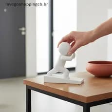 Rolha De Porta Humanóide Branca Fofa , Base Antiderrapante , Suporte Durável Para Uso Em Entrada De Casa
