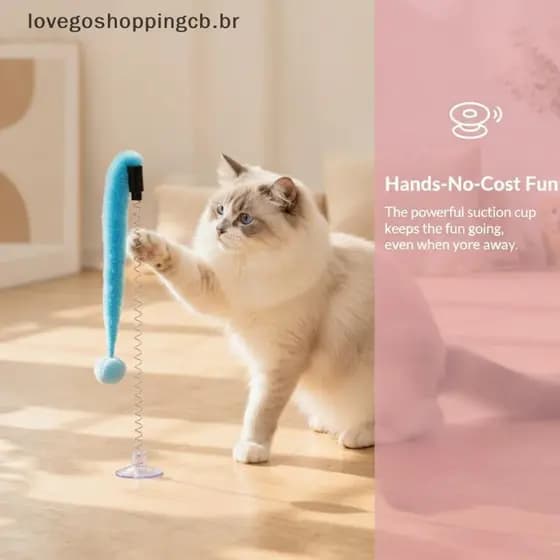 Nobleflyinglo 5 Peças Brinquedo Interativo Seguro De Penas De Gato Bola De Primavera Com Ventosa Varinha Teaser Para Alí