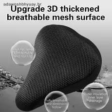 Adawnshubiuay Capa De Selim De Bicicleta 3D Soft Capas De Assento Ciclismo Almofada Silicone Respirável Confortável BR