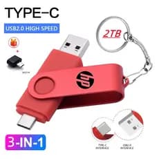 Unidade flash HP 2 Tb OTG 3 Em 1 USB Type C/Micro disk 1 512 Gb 256 128 Pendrive Para Telefone Android