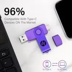 Unidade Flash Micro Tipo c HP 2 Tb USB OTG 3 Em 1 1 1 512 Gb 256 128 64 Pen drive Para PC/Android/Telefone