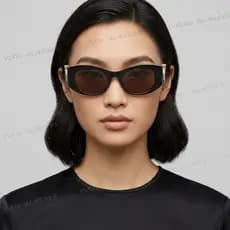Óculos De Sol Retrô Com Proteção Ultravioleta Masculina E Feminina De Armação Grande Cat Eye