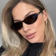 Óculos De Sol Retrô Masculino Feminino Com Armação Pequena Olho De Gato À Prova De Ultravioleta