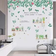 HJ313 Criativo Planta Vaso Adesivos de Parede Quarto Quente Papel de Parede Adesivos de Parede Papel de Parede Autoadesi