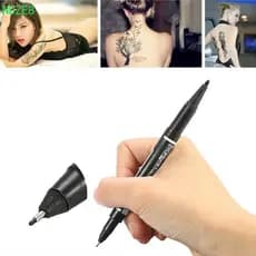 NDZE8 2 Pçs/set Caneta Marcadora De Pele De Tatuagem , Tinta Preta/Vermelho/Azul Cabeça Dupla De Grande Capacidade