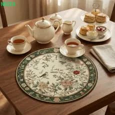Tapete De Mesa De Linho Flor NDZE8 , Floral Antiderrapante Com Isolamento Térmico Para Pássaros , Tapetes Copos De Café