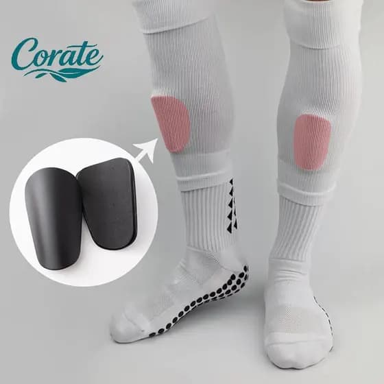 [Corate] 1 Par Mini Caneleiras De Futebol Resistente Ao Desgaste Protetor De Perna Absorvente Leve Portátil Placa De Has