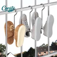 [Corate] 1/4 Unidades De Aço Inoxidável Em Forma De U Para Secagem De Sapatos Ra , À Prova De Vento , Qui-Seco , Ganchos