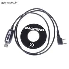 [GYU] 1 Conjunto De Cabo De Programação USB 2 Pinos Com CD De Software Para Rádios UV-5R BF-888S BR