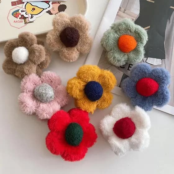 AACAR Flor De Pelúcia Garra De Cabelo Grande Tubarão Clipe Simples Presilhas Caranguejo Grampos Outono Inverno Acessório