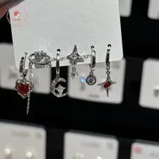 AACAR 6 Pçs/set Goth Punk Vintage Cristal Coração Lua Cruz Estrela Pingente Brincos Para Homens Mulheres Y2K Acessórios