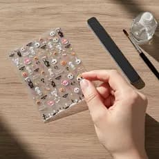 AACAR Halloween Prego Stiers Auto-Adesivo Bonito Esqueleto Abóbora Decalques Para DIY Arte Do Festa De Cosplay Uso Novo