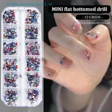 & Sellbest 12 Grades/Caixa Nail Art Multi Forma Plana Ba Cristal Strass Deslumbrante Manicure Ponta Decoração 3d .