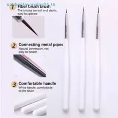 & Sellbest 3 Pçs/Set Acrílico Listra Francesa Nail Art Linha Caneta De Pintura Dicas 3D Manicure Fina Desenho Pincéis De