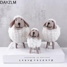 DAYZLM Mini Ornamento De Mesa Festival Miniaturas Lã Feltro Ovelha Brinquedos Bonitos Decoração Artesanato Cordeiro