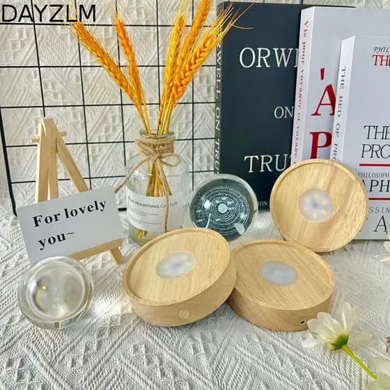 Suporte De Lâmpada Recarregável DAYZLM , Base De Luz LED Multicolorida INS Moderna De Exibição De Arte Com De 10 Cm