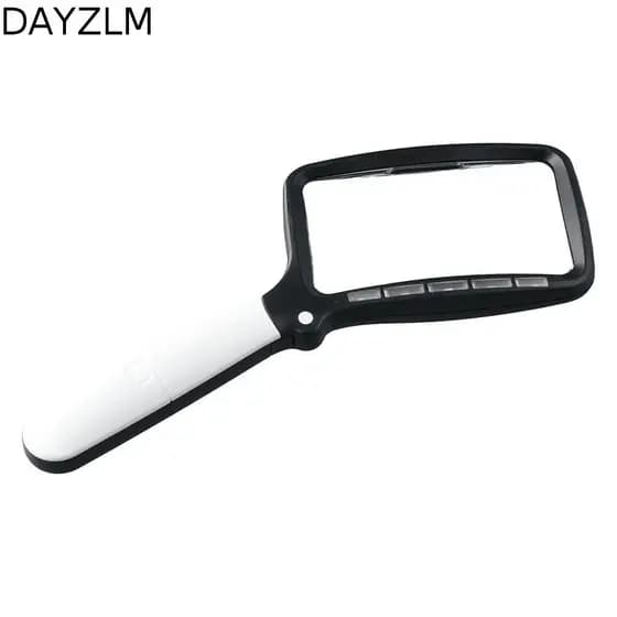 DAYZLM Lupa Ponto Ferramenta Dobrável Com 5 Luzes Led 2X Ampliação Baixa Visão Para Leitura Instrumento Óptico