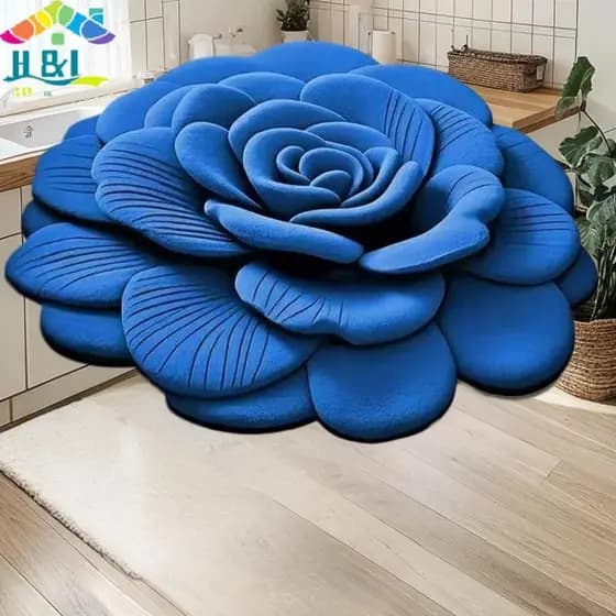 Tapete De Flores H & L , Peônia Macia Em Formato Especial , Durável 40x40cm/60x60cm Banheiro Absorvente Antiderrapante P