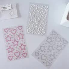 " H & L 3D Estrela Coração Cristal Stiers Crianças DIY Decoração Autoadesiva Jóias Artesanato Brilhante Strass Meninas {