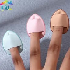 Heheshoph & L 7pcs Mini Tamanho Almofada Cosmética Profissional Puff Corretivo Fundação Detalhe Dedo Conjunto Esponja De