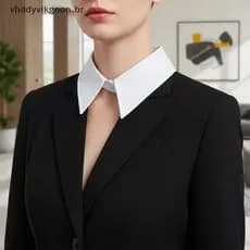 vhddyvikgnon Camisa Falsa Gola Blusa Destacável Removível Camada Feminina Para Suéter Roupas Casuais De Negócios BR