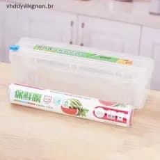 vhddyvikgnon Plástico Para Alimentos Reutilizáveis Domésticos Com Cortador De Filme Aderente Ajustável Ferramentas De Co