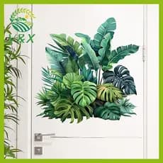 [Snowth] Folhas De Plantas Verdes WC Stier Mural Autoadesivo Stiers Banheiro Parede Decalques De Decoração Para Casa [zk