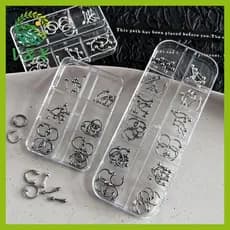 [Snowth] 30/60 Pçs/Caixa Metal Retro Círculo Unhas Encantos De Arte 3D Estilo Punk Branco Peças De Decoração Acessórios