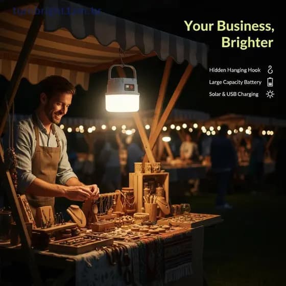 Nobleflyingzm LED Luz Solar De Acampamento À Prova D'água Recarregável Lanterna Pendurada Portátil Para Ao Ar Livre Viag