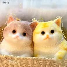 [Firefly] Taba Cute Chubby Cat Laranja Gato Pelúcia Macia Stiy Girl Crianças Aniversário Brinquedo Fidget Enfeites Para