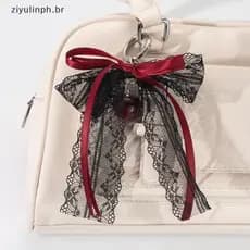 ziyulinph Y2K Na Moda Laço Fita Arco Chaveiro Doce Legal Feminino Saco Pingente Chave Pendurado Decoração Keycord Presen