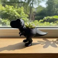 Pequeno Dinossauro Plantador Retro 3D Impresso Vaso De Flores Plástico Para Cactos Ervas Janela Peitoril Decoração Prese