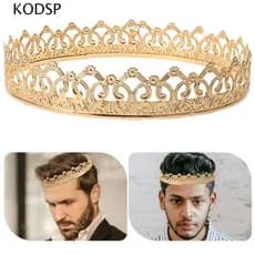 Coroa King KODSP , Coroas De Príncipe De Argola De Cabelo Ocidental , Faixa De Cabeça Bar Mitzvah Cosplay Prós Tiaras Re