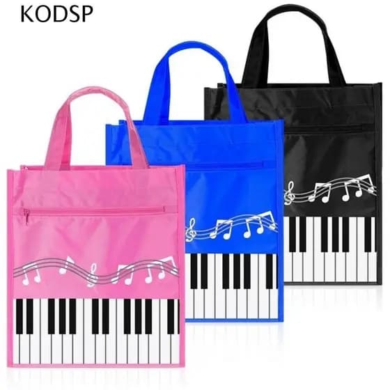 Bolsa De Armazenamento De Mercearia KODSP , Colorida Lavável Para Chaves De Piano , Sacola Reutilizável Portátil De Ombr