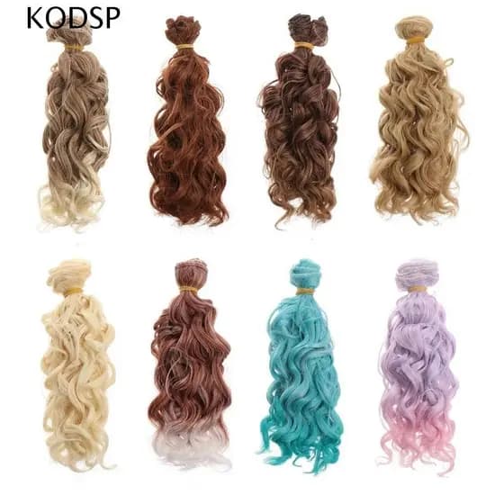 KODSP Boneca Peruca De Cabelo Menina Brinquedos Moda BJD Alta Temperatura 1/3 1/4 1/6 Ouro Marrom