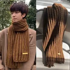 KODSP Lenços De Malha De Inverno , Lenço Grosso À Prova De Vento De Cor Sólida , Cachecol Casual Masculino E Feminino Es