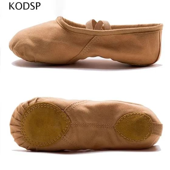 KODSP Sapatos De Dança Slippers Ginástica Simples Ballet Latino Yoga Treinamento Lona Couro Gils
