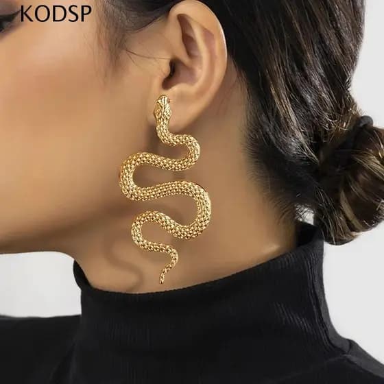 Brincos De Cobra Animal KODSP , Exagerados Em Forma De Vanguarda Metal Punk De Liga