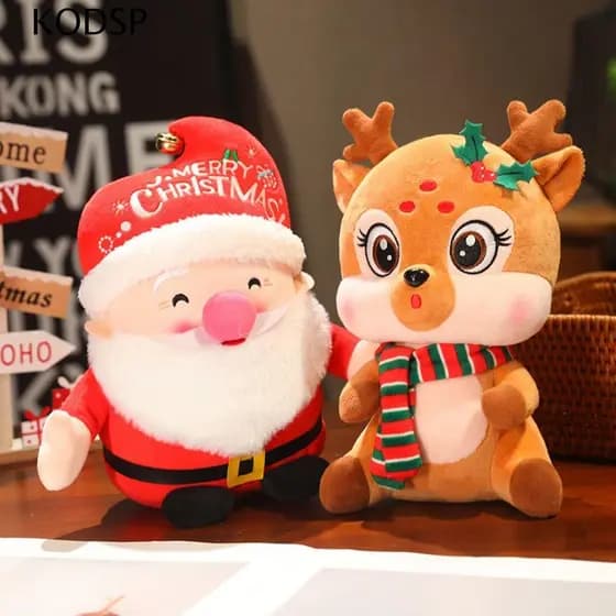 Brinquedos De Pelúcia Recheados De Natal KODSP , Bonecos De Papai Noel Boneco De Neve , Linda Boneca De Rena