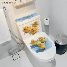 ZA Cartoon Jogando Água Du Toilet Stier Autoadesivo Embelezar Decoração De Banheiro Para Casa